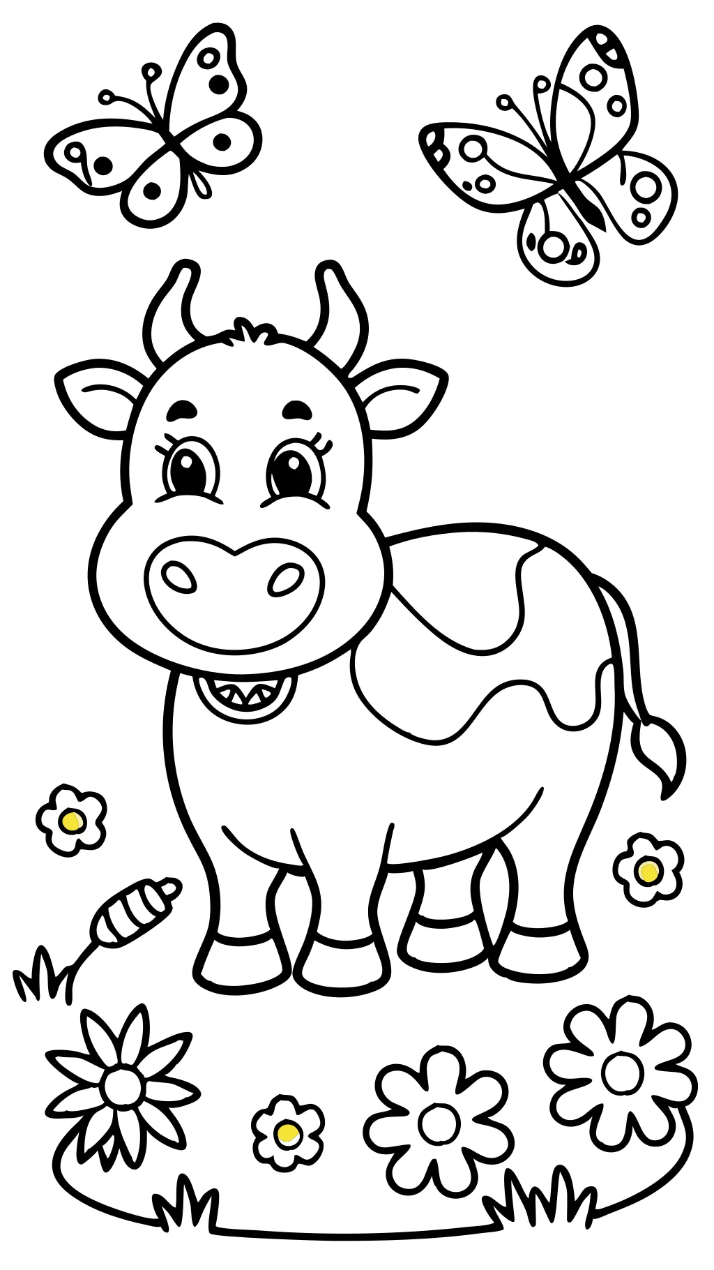 coloriages mignons de vache